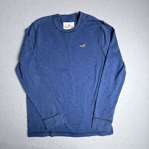 Men Hollister Royal Blue Long Sleeve Pullover Small Sweater Preppy Knit Crewneck